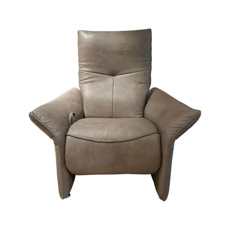 Sonderaktion Sessel Varia 4934 Leder Eleganza Fango Grau Alumiumfüße Mit Manueller Sit Und Relax Funktion