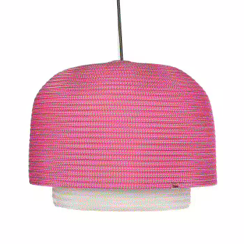 Heißes Angebot Pendelleuchte Taiki Zweifarbige Kordel Fucsia Zement