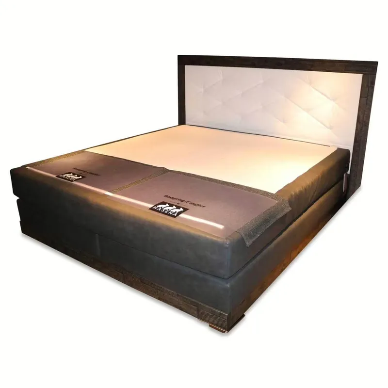 Neue Kollektion Boxspringbett Factory Line Stoff 334 Grau Casual Carbon mit Matratzen H3