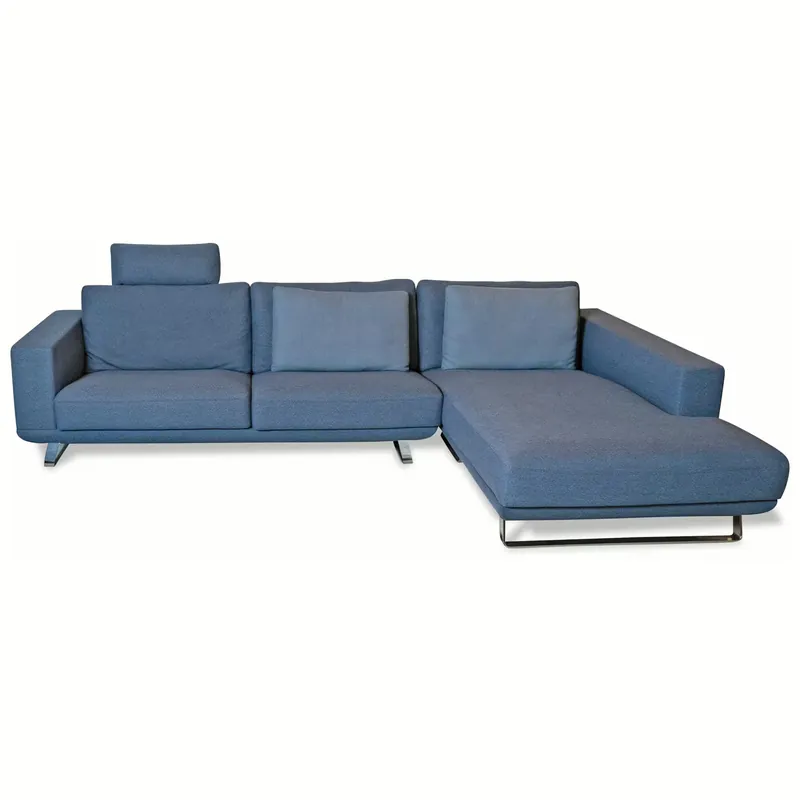 Geprüft Ecksofa Avantgarde 600 Stoff Blau