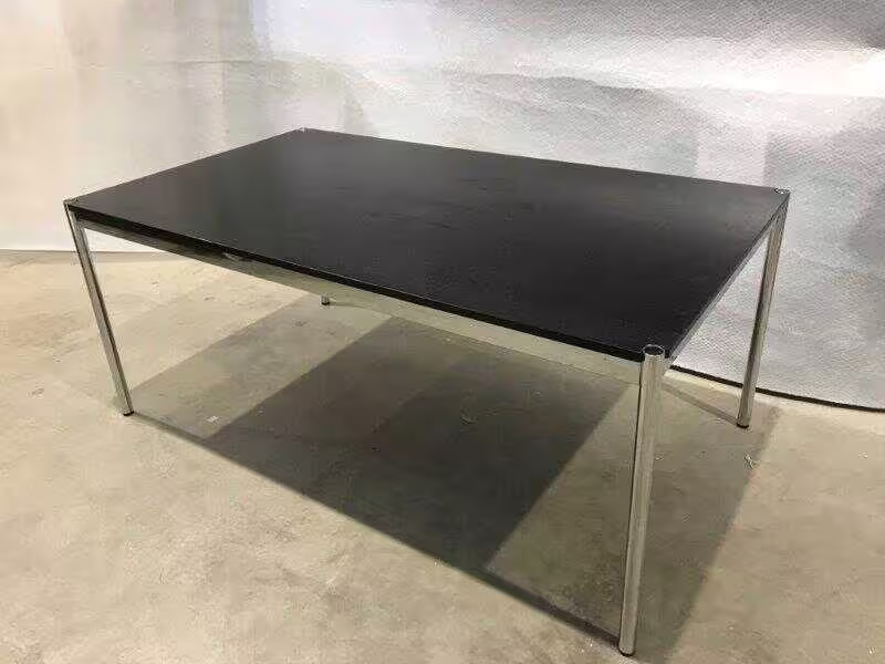 Rechtecktisch 200x100 Platte Furnier Schwarz Gestell Verchromt Sonderaktion