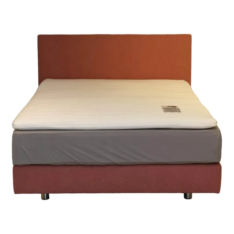 Abverkauf Boxspringbett Gargano Bezug Stoff 0560 Rosa Fuß Chromfarbig Mit Matratze Topper Und Nachtkonsole
