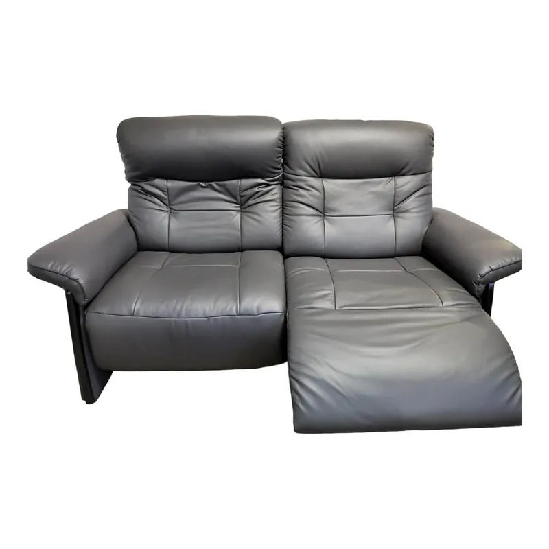 Online Kaufen Sofa Mary 2 Sitze Leder Paloma Rock Holzdetails Armlehnen Schwarz 2 Power Sitze
