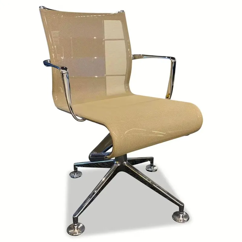 Neue Kollektion Drehstuhl meetingframe+ Hellbraun Melange Gestell Aluminium Verchromt