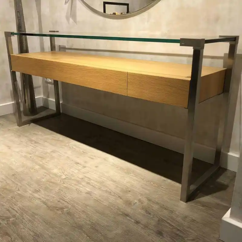 Konsole T53 L Eiche Natur Gestell Edelstahl Glas 15mm Jetzt Bestellen