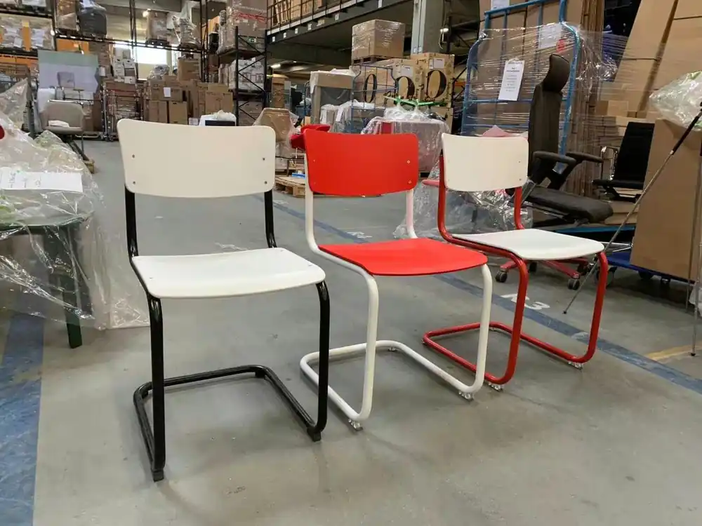 Markenware 3er-Set Stuhl S43 Mehrfarbig Rot Weiß