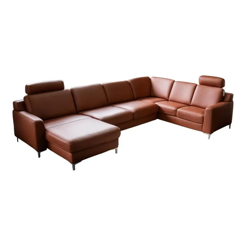 Wohnlandschaft Sofastyle Leder Credo Tabac 60 Braun Proilfuß Metall Inklusive Vorziehbank Mit Motor Online Kaufen