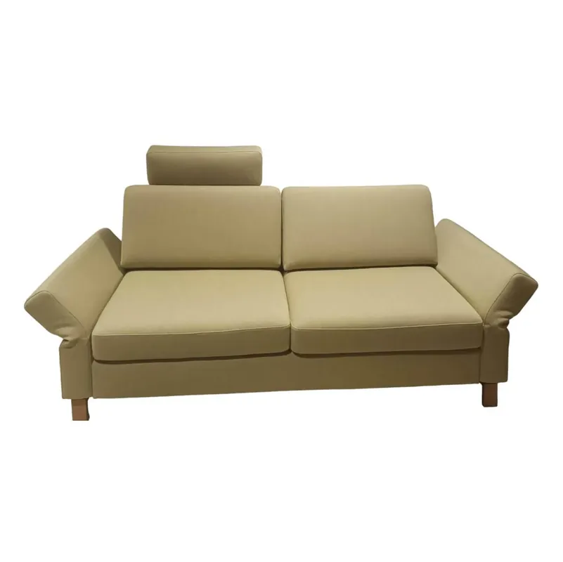 Begrenztes Angebot Sofa Sirio Stoff Arco Schurwolle Kiwi Grün Gelb Holzkufen Eiche geölt