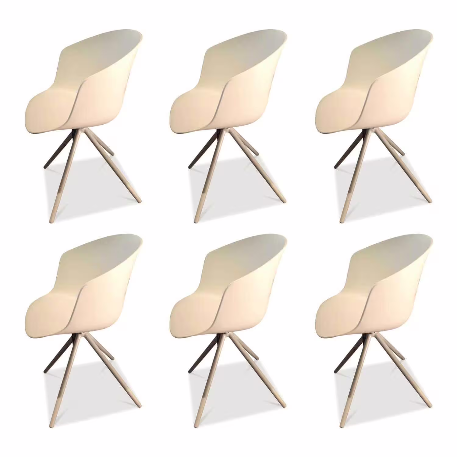 6er-Set Stuhl Mono Chair V.1 Fiberglas Weiß Finale Aktion