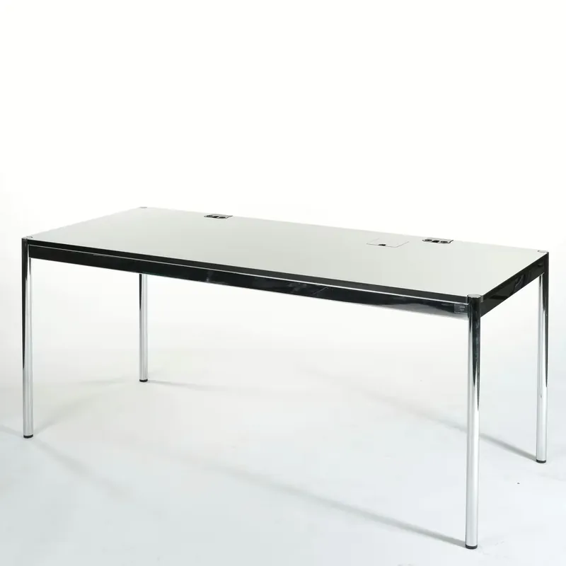 Rechtecktisch Advanced 175x75 Kunstharz Perlgrau Gestell Verchromt Sonderangebot
