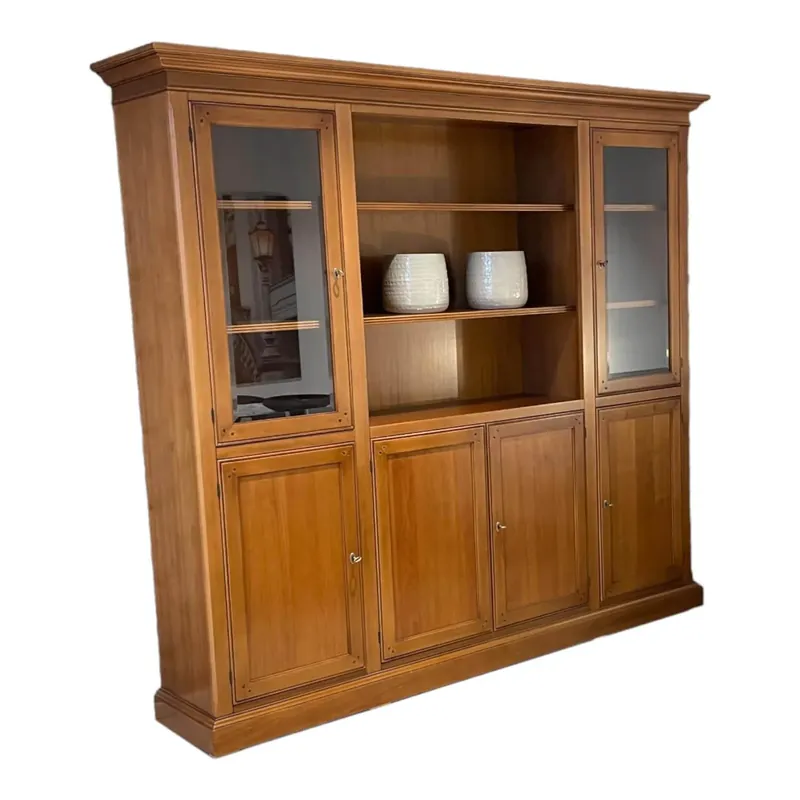 Wohnwand Kings College Vollholz Nussbaum Kornfarbig Gewischt Beschläge Florence Bronziert Markenware