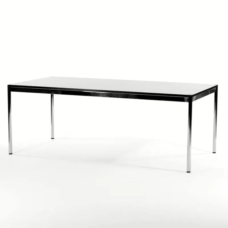 Rechtecktisch 200x75 Resopal Pearlwhite Gestell Verchromt Schnäppchen