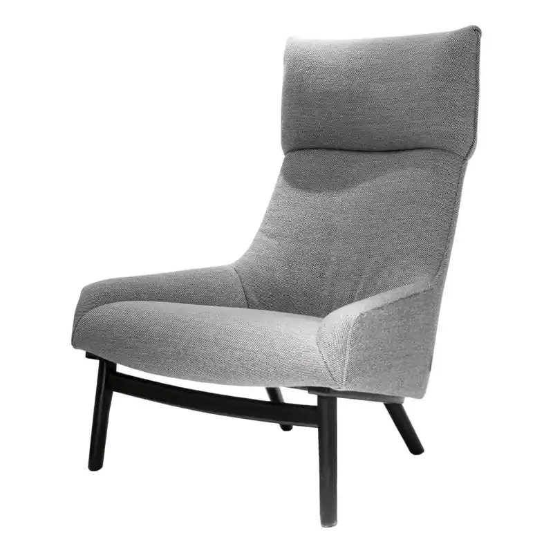 Sessel Sunday Stoff Coast Col. 8 Grau Holzfüsse Schwarz Gebeizt Bestseller