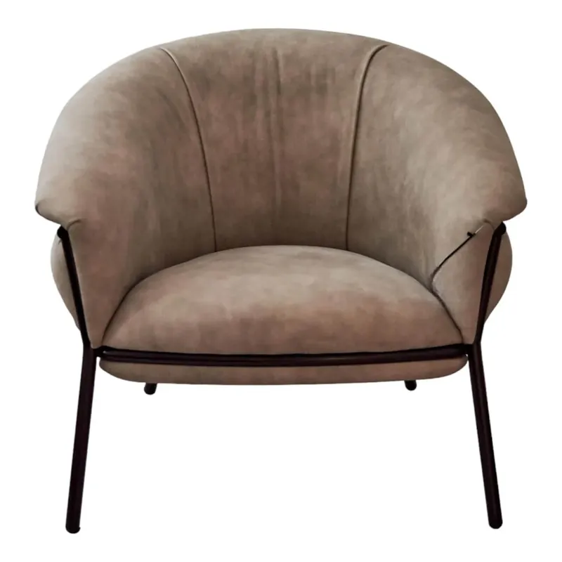 Sessel Grasso Textil Leder V19 T Moro Rustico Grau Beige Gestell Black 0911 Schwarz Metall Angebot