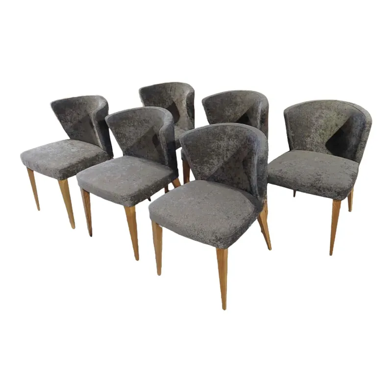 6er Set Stuhl 406/01 Bezug Stoff Dilzas Cairo 15 Gestell 4 Holz-Fuß Eiche Top-Preis