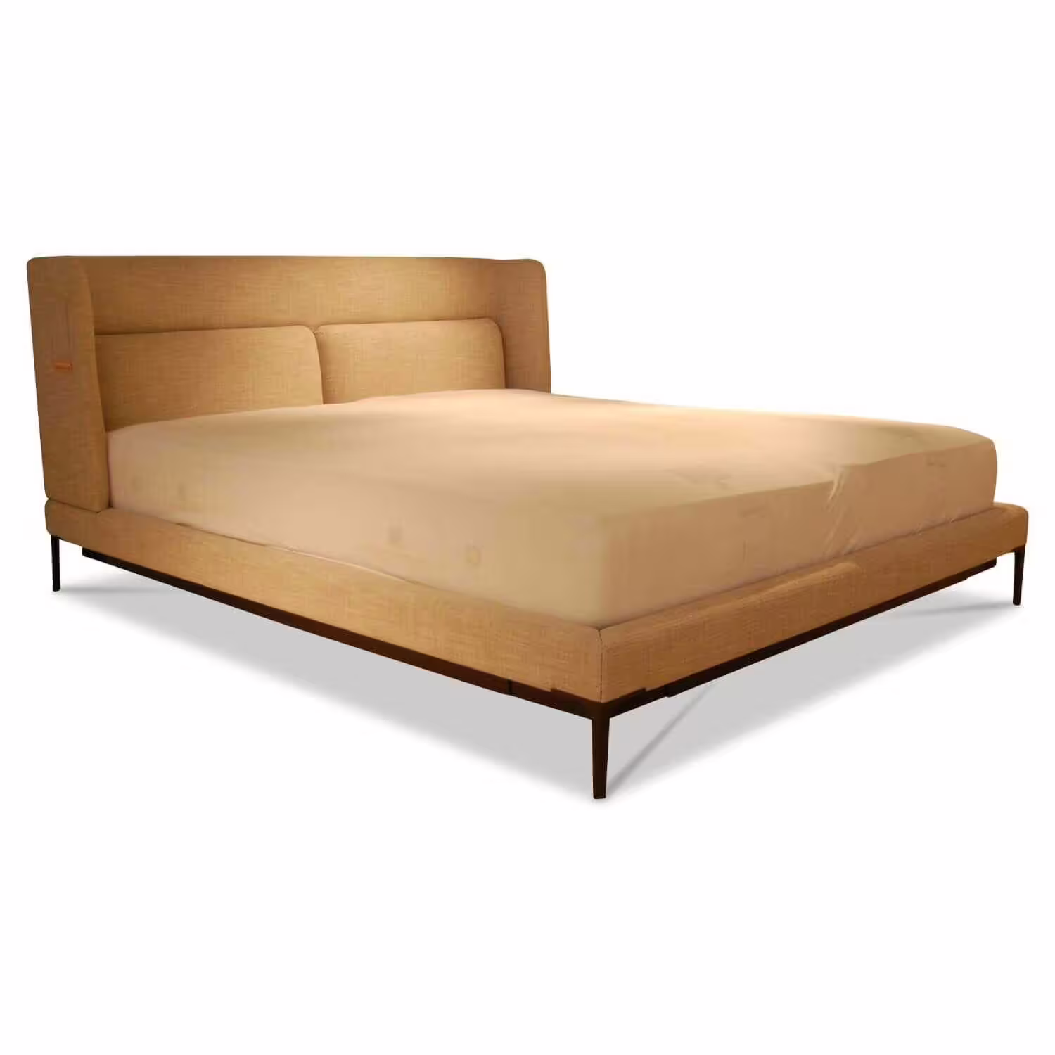 Bett Joyce Niche Stoffbezug Pisa Champagne ohne Matratzen und Lattenroste Aktuell