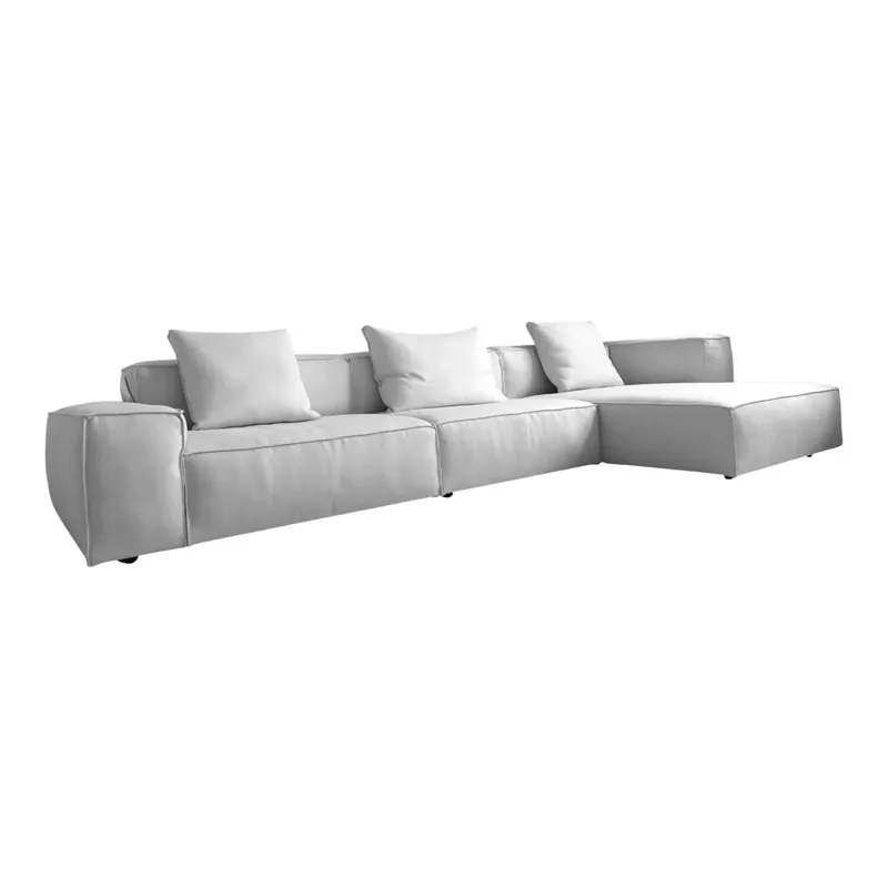 Ecksofa Neowall Stoff Khali Top Farbe 02 Beige Creme mit 3 Kissen Online Kaufen