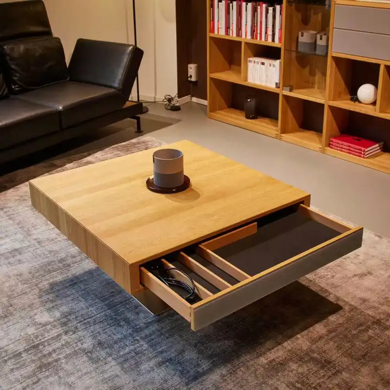 Meistverkauft Couchtisch Lift Eiche Naturöl mit elektrischer Verstellung