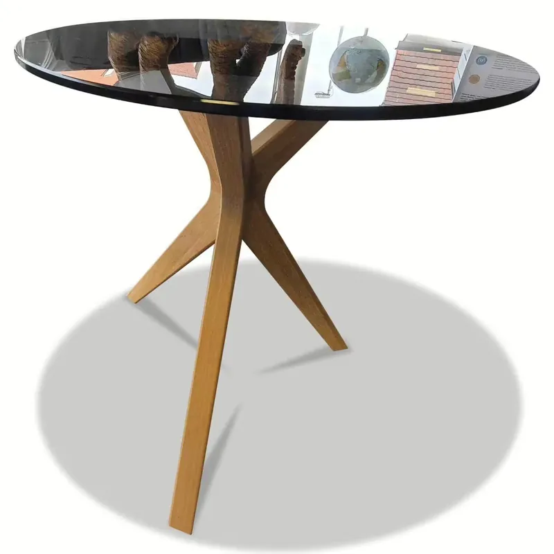 Begrenztes Angebot Beistelltisch Solid Getöntes Glas Fuß Eiche Geölt