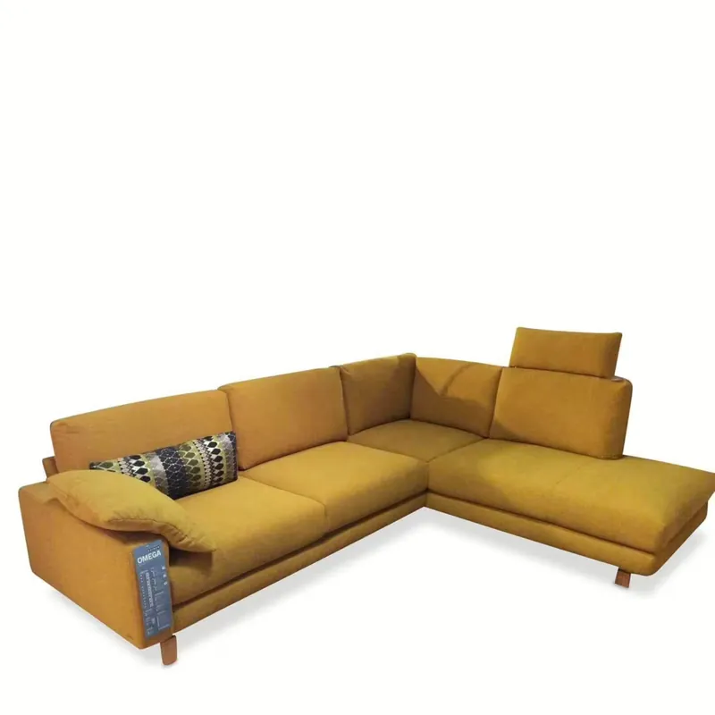 Nur Heute Ecksofa Stoff Gelb Relaxfunktion
