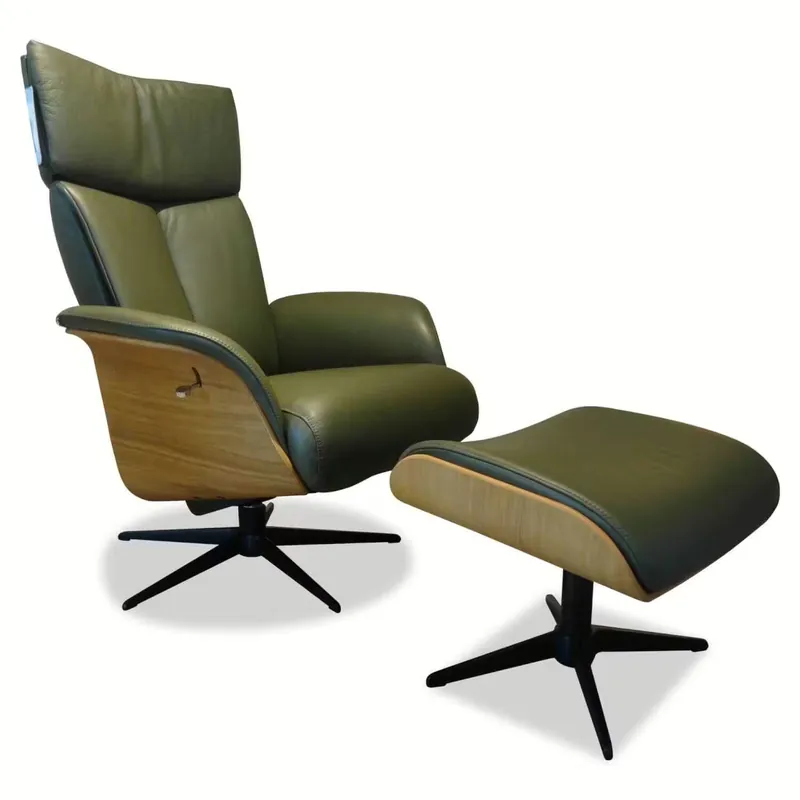 Sessel Detroit 5149 Leder All Over Hunter 314 Grün Sternfuß Schwarz Neue Ware