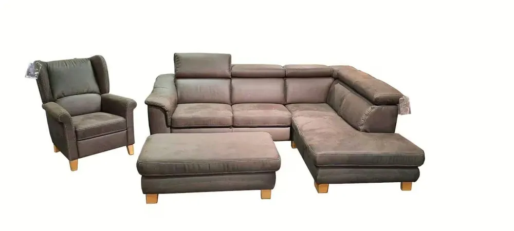 Garnitur Camilla 591 Leder 3 Buffalo Brown Sofa Sessel Hocker Billig