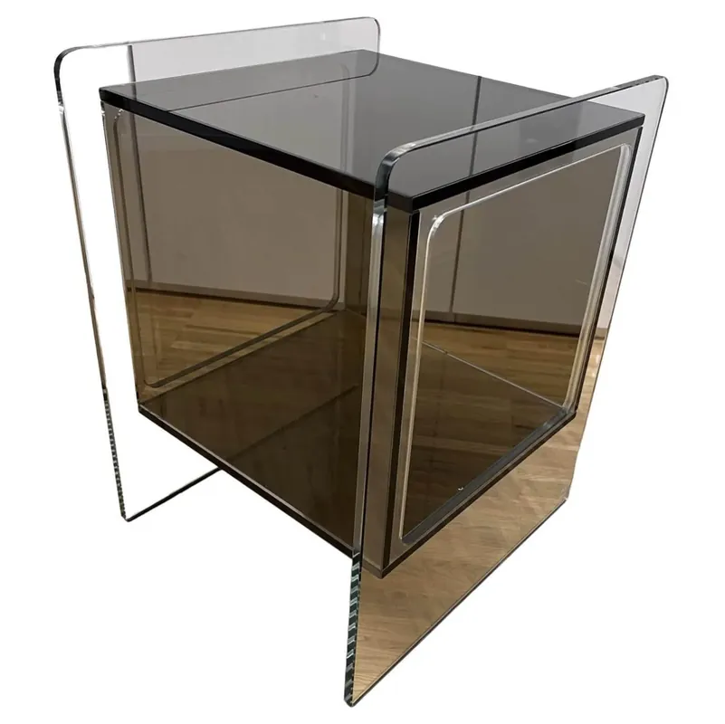 Zertifiziert Beistelltisch Magique Cubo Bronzeglas Extralight