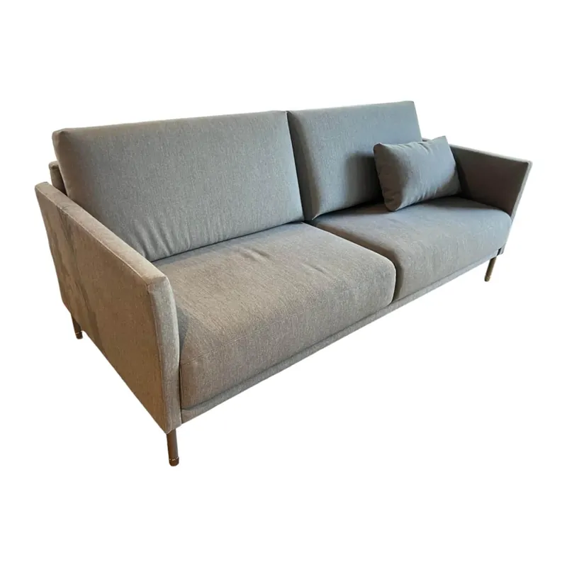 Aktuell Sofa Cara Bezug Stoff 14.113 Silbergrau Fuß Metallrundrohr Mattchrom Mit Filzgleitern