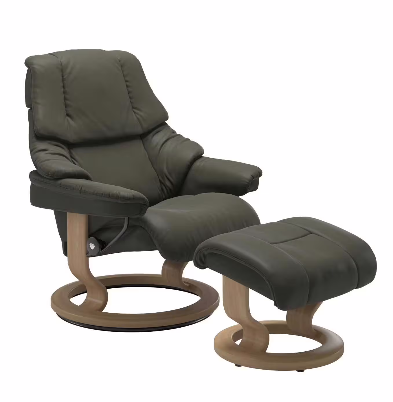 Top-Seller Stressless Reno L Classic Base Leder Paloma Dark Olive mit Hocker