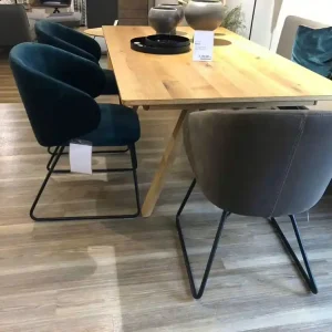 3er-Set Stuhl Silla Stoff Allure Velvet Gestell Rundrohr Schwarz Pulverbeschichtet Ausverkauf