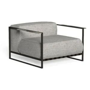 Günstig Armchair Casilda Stoff C17 Grau Struktur Edelstahl Pulverbeschichtet