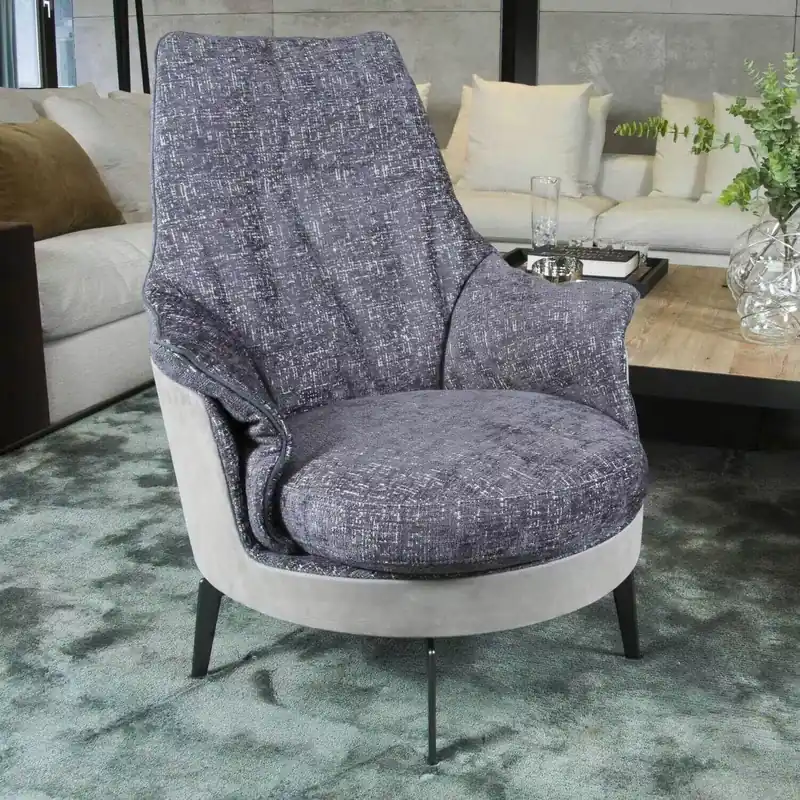 Sonderangebot Sessel Guscioalto Light Drehbar Innenseite Timo 444 Außenseite Leder 701
