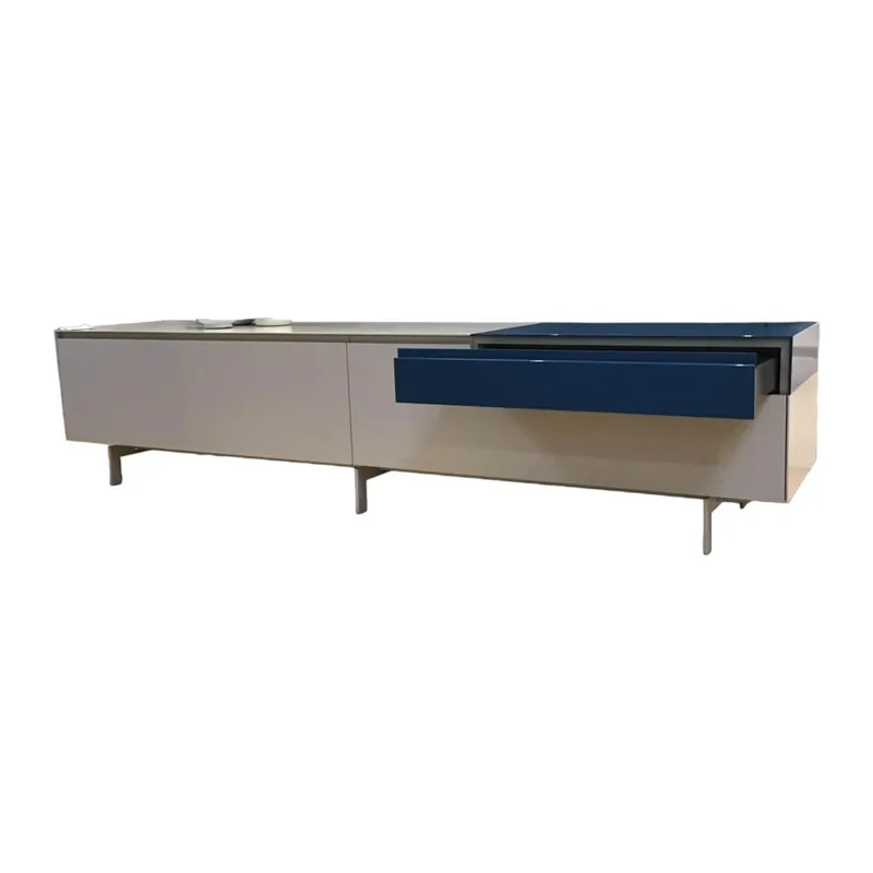 Echt Sideboard Nex Lack Matt Dune 1 Ladenelement In Hochglanz Blue Fußgestell Lack Matt Dune