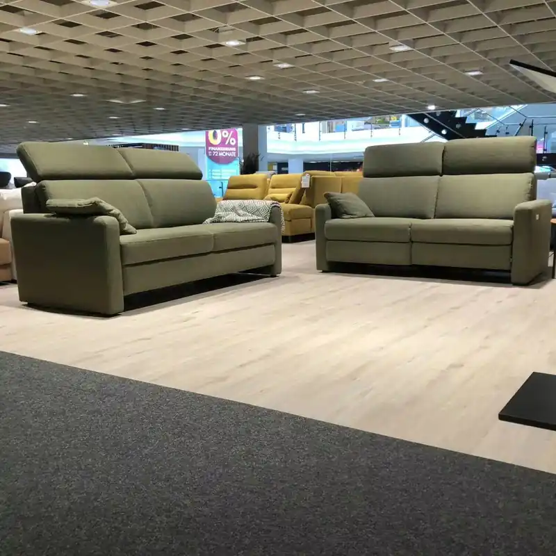 Garnitur Benefit Stoff Pari Oliv PG3 Grün 2 Sofas Top-Seller