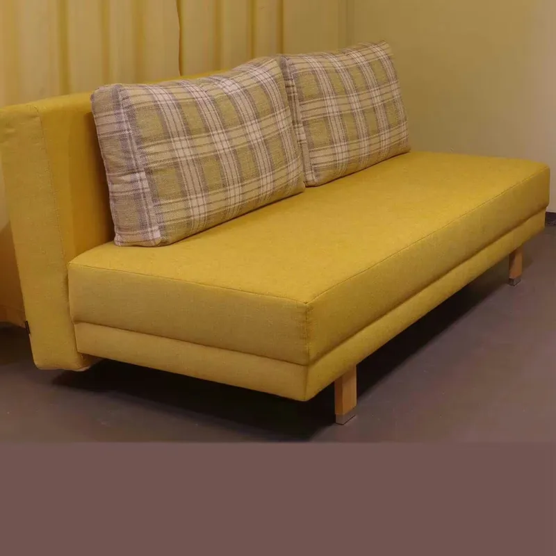 Schlafsofa Daydream Stoff Bonito Gelb mit Kissen Stoff Dublin Highlight