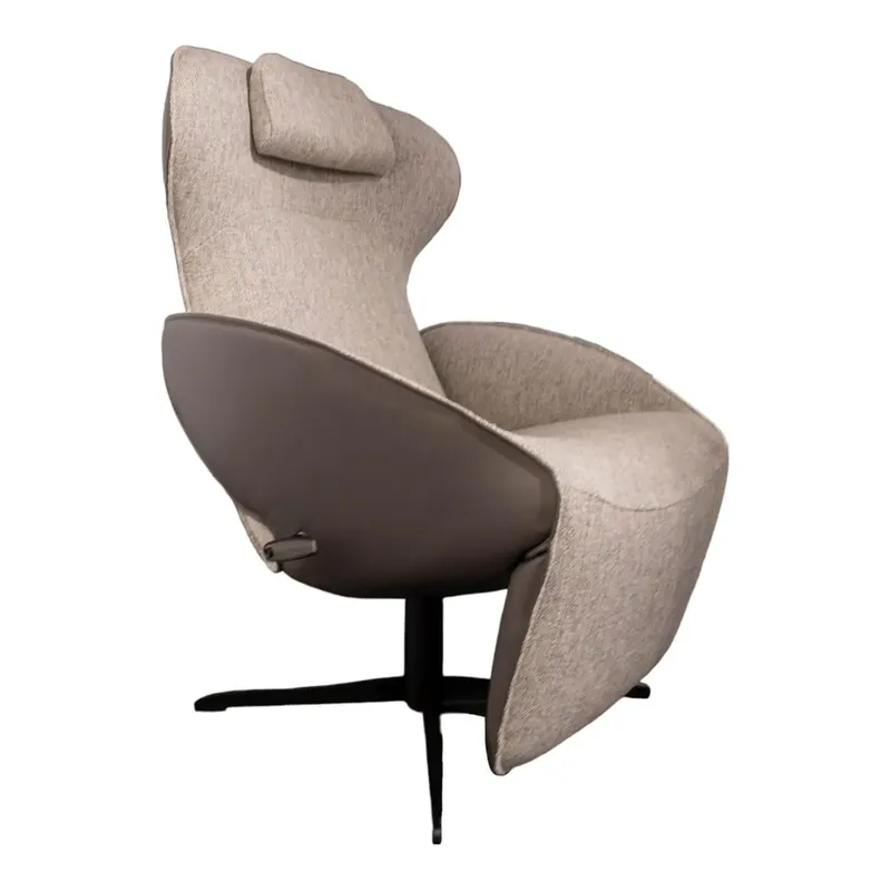 Echt Relaxsessel Daydreamer JR7450 Bezug Innen Bembebis C0720 Grau Außen Leder Celia Smoke Grau