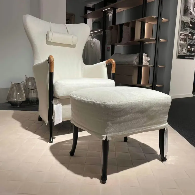 Top-Preis Sessel 63340 Progetti Mit Hocker Stoff Dundee 6000 Gestell Schwarz Matt