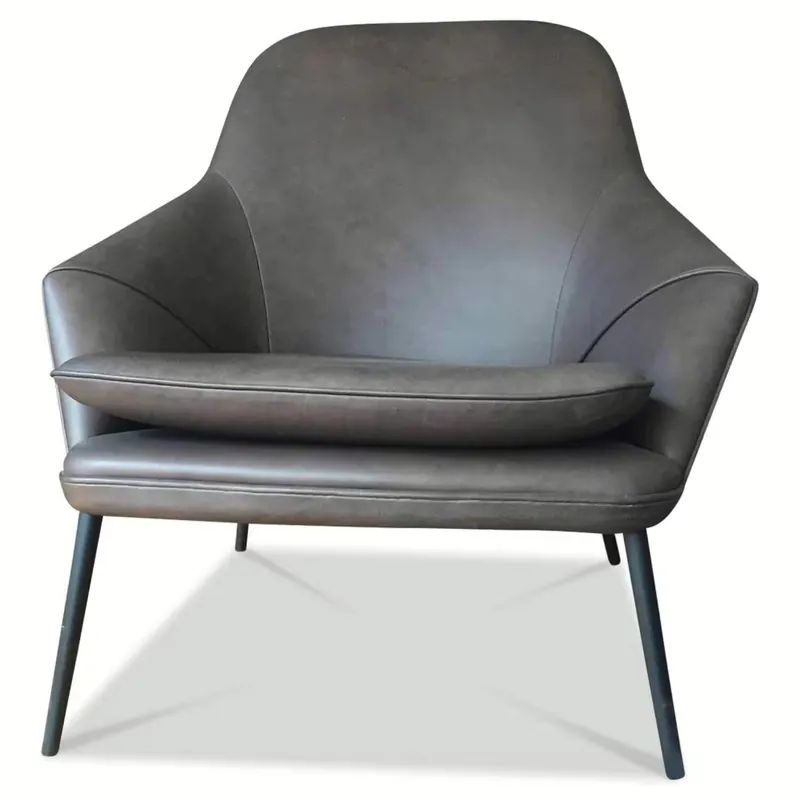 Angebot Sessel Hug Leder Braun Buttero Testa di Moro Gestell Schwarz