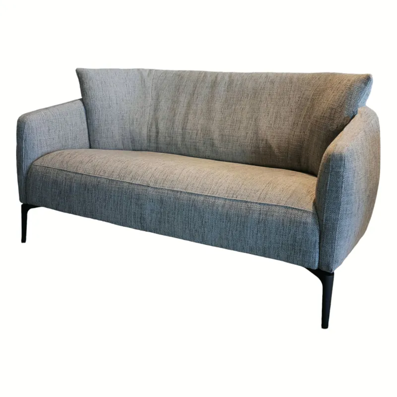 Direktkauf Sofa Sophia City Stoff Giada Grau Gestell Schwarz Matt-Pulverbeschichtet