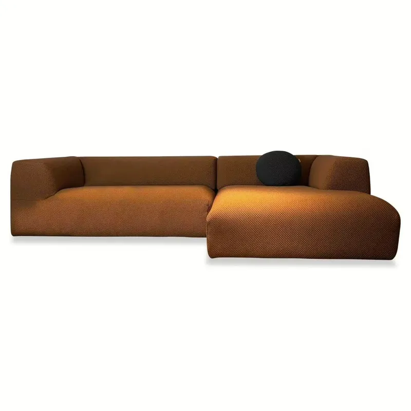 Jetzt Kaufen Montis Ecksofa Aztec Stoff Mosaic 2 S30 Braun Orange mit einem Kissen