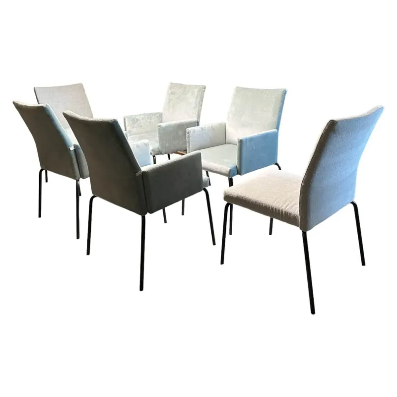 6er Set Sessel Kalos Stoff Velvet Lagoon Stoff Moss Agua Fuß Edelstahl Pulverbeschichtet Anthrazit Strukturlack Matt Saisonangebot