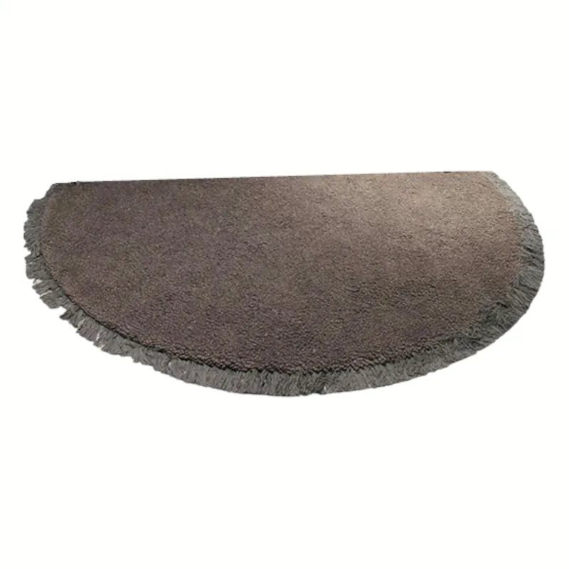 Highlight Teppich 200x200 Beiras Uni Braun Grau Neuseelandwolle Mit Fransen
