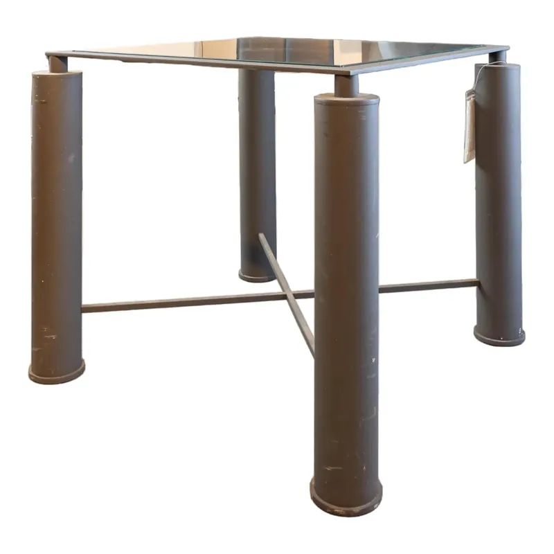 Sale Beistelltisch Glasplatte Gestell Eisen Matt