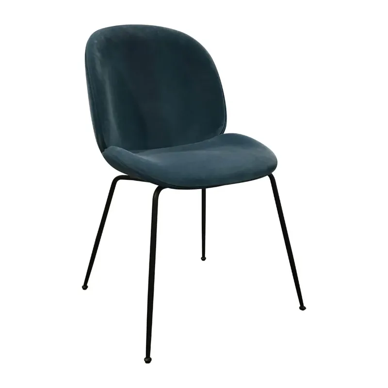 Sichere Zahlung Stuhl Beetle Dining Chair Bezug Samtstoff Velluto Gestell Schwarz