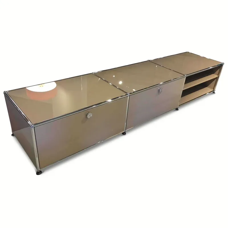 Begrenztes Angebot Lowboard Beige Chrom mit Funktionen