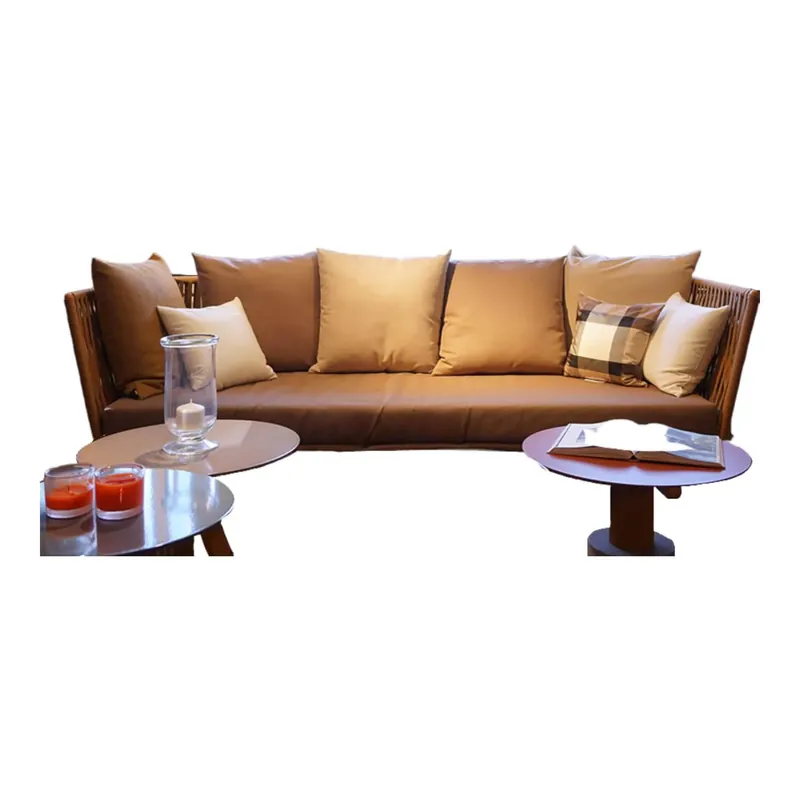 Markenprodukt Sofa Bitta Outdoor Bezug Sitzkissen Stoff 12L Cambium Creme-Beige Gestell Aluminium Amber 13 Kordel Z19 Tumeric