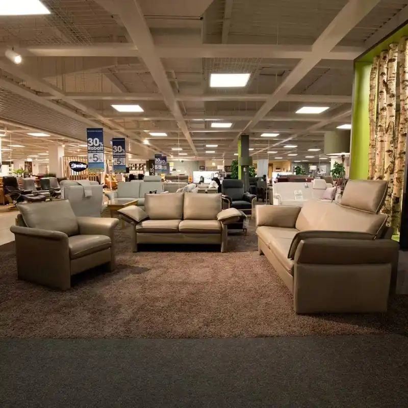 Knallerangebot Garnitur Filou Leder Monza Lava Braun Grau 2 Sofas Sessel