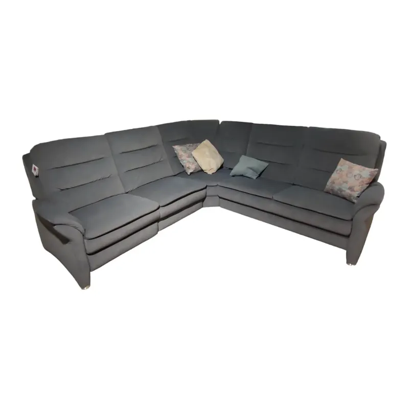 Bestseller Ecksofa OS-PP1132 Bezug Mikrofaser Blau-Grau Füße Metall Mit Motorischer Relaxfunktion