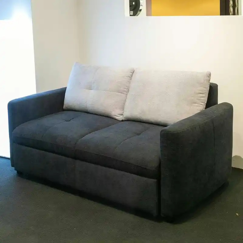 Schlafsofa SO 4200 Stoff Kati Anthrazit Fuß Holz Buche Schwarz Echt