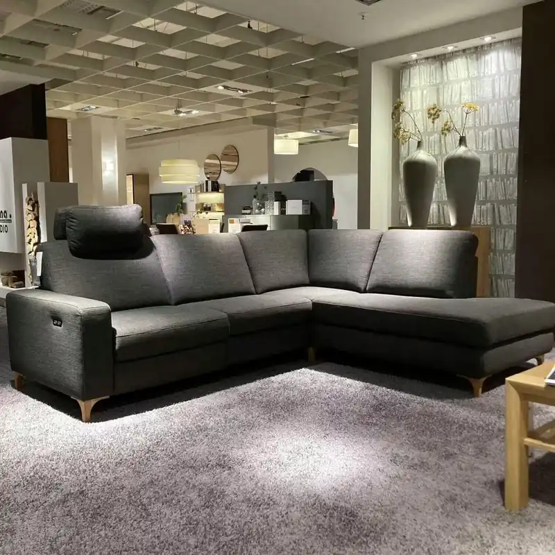 Ecksofa Step Plus Stoff Onyx Graphite Grau mit Relaxfunktion Nur Heute
